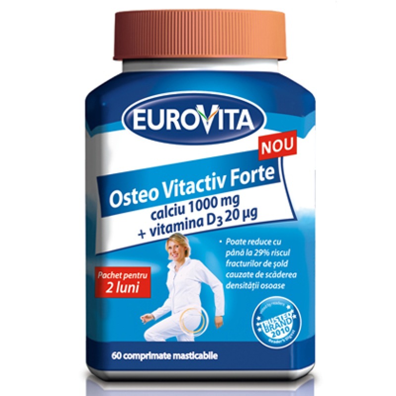 Eurovita Osteo Vitactiv – gama de produse cu calciu si vitamina D3
