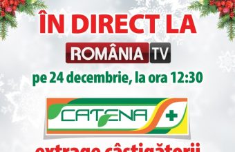 Urmareste in direct la Romania TV, pe 24 decembrie, ora 12:30, extragerea castigatorilor masinilor Dacia oferite de Catena!