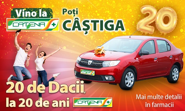 Extragerea pentru desemnarea câștigătorilor celor 20 de autoturisme Dacia, oferite de Catena, în direct la România TV
