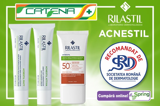 Gama Rilastil Acnestil, recomandată de Societatea Română de Dermatologie